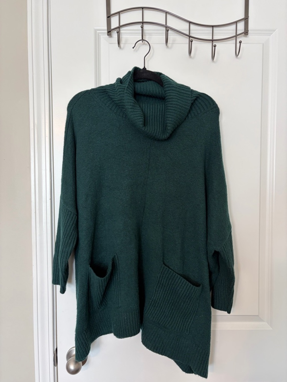 LOFT Dark Green Cowl Neck Sweater Poncho